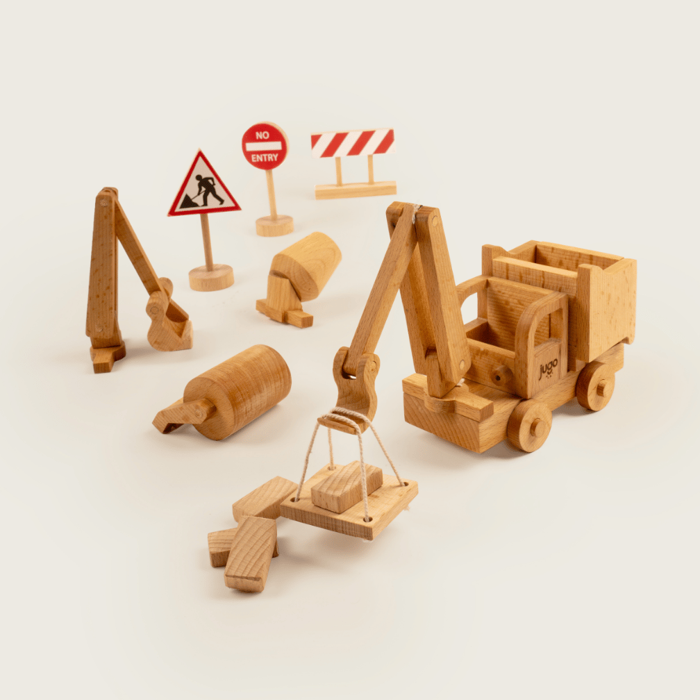 Build-It Construction Vehicles (Set of 12) | DIY Magnetic Wooden Vehicles (25+ Builds) image 1